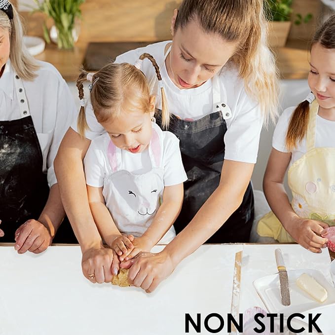 Extra Large Silicone Mats, Food-Grade Kids Silicone Placemats Silicone Mats for Kitchen Counter Heat Resistant Mat, Non Stick Silicone Mat for Craft Pastry Baking, 27.6'' x 16''(Translucent White)