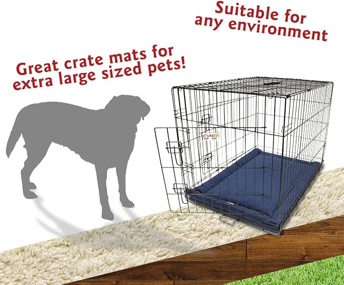 Majestic Pet 720570929999 Villa Crate Dog Bed Mat, Navy Blue, 48"