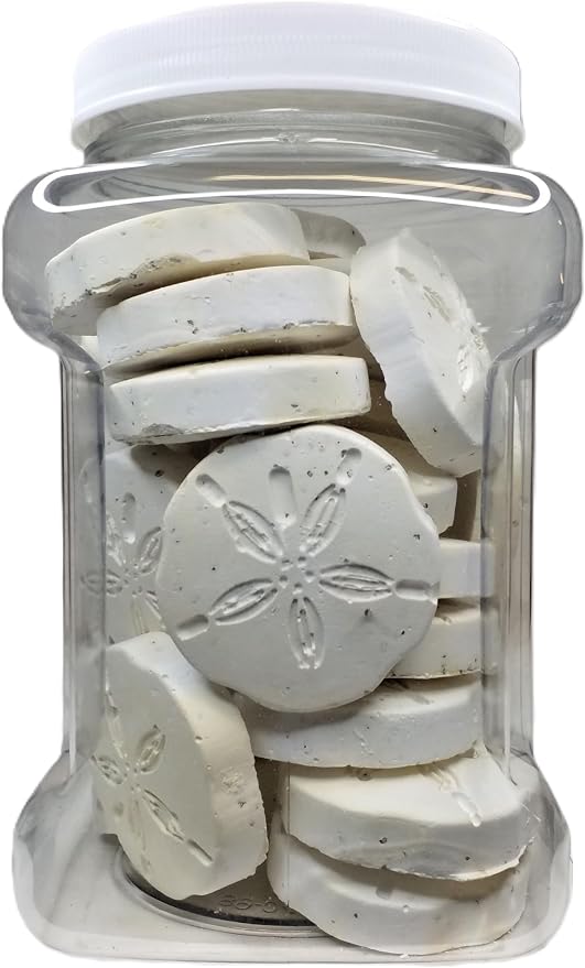 Calcium Feeder Disks for Shrimp, Snails, Crabs, Crayfish, Hermit Crabs and All Tropical Fish, 25 Count Jar of Medium-Large Feeder Disks