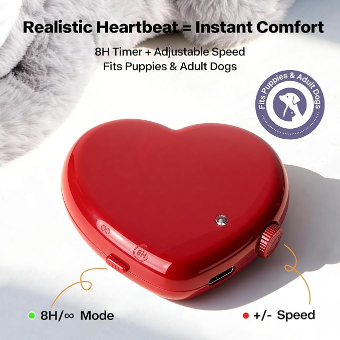 PetPrime Dog Plush Toy with Heartbeat for Puppies – Rechargeable with Timer & Adjustable Speed, Pet Soft Anxiety Puppy Toy,Includes 1 Disposable Heat Pack(Rabbit)
