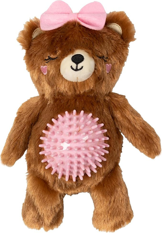 Fringe Studio Plush Squeaky Dog Toy with Spiky TPR Ball, BE My Cuddle Buddy?, Petshop Collection (314670)