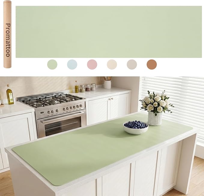 Extra Large Silicone Mat for Countertop & Table with Gift Tube Packaging, Thickened Non-Slip Heat Resistant Table Protector, Cuttable Waterproof Kitchen Prep & Kids Craft Mat