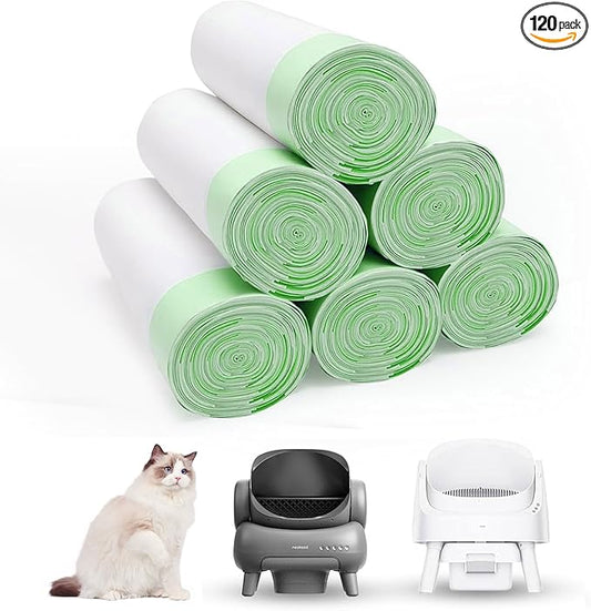 120 Count 27" x 13" Cat Litter Bags - Compatible with Neakasa and PetPivot Self Cleaning Cat Litter Box, Extra Thick Heavy Duty Cat Litter Box Liners