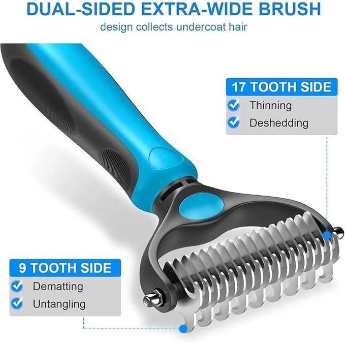 2 In 1 Pet Hair Removal Brush, Dog And Cat Comb Grooming Hair Removal Supplies, Comfortable Massage Style Hair Removal Comb Accessories(Pink)