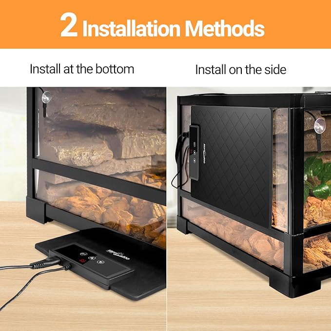 REPTI ZOO Reptile Heat Pad 8 in × 12 in, 23W Reptile Heat mat with Adjustable Thermostat for Turtles, Hermit Crabs, Bearded Dragons, Leopard Geckos, Snakes, Lizards