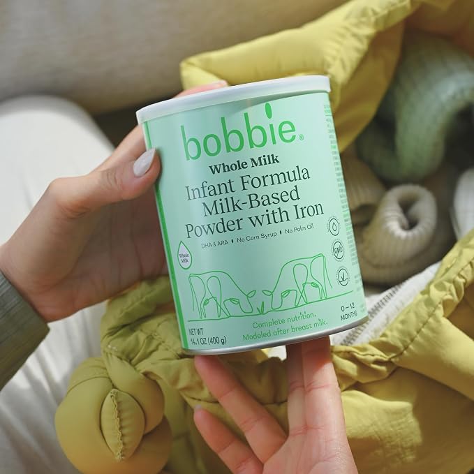 Bobbie Whole Milk, Grass Fed Baby Formula and Vitamin D Drops for Newborn Babies and Infants, Milk Based Powder with Iron Plus Liquid Vitamin D, Formula Feeding and Breastfeeding Baby Essentials