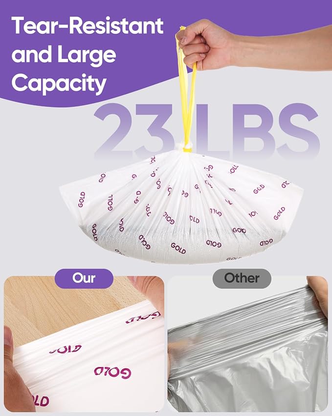 120 Count Automatic Cat Litter Box Bags for Pet Pivot AutoScooper 11/12 Open-Top Self-Cleaning Cat Litter Box, Heavy Duty Leak-Proof, Drawstring Design, Unscented, 25.19” x 11.8”