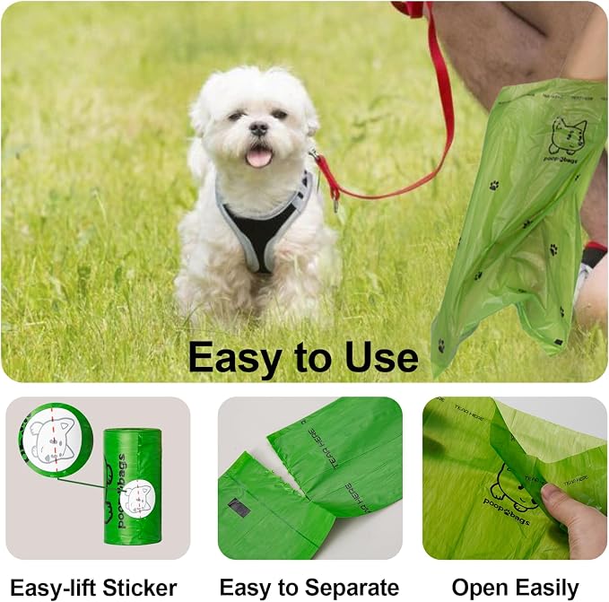 Scented Dog Poop Bags With Dispenser, Strong and Leak-proof Waste Bags for Pets, 870 Count (58 Packs of 15), 13 Inch x 9 Inch (Green)