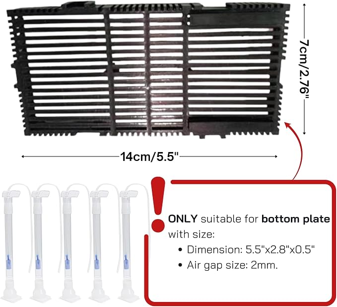 Marsrut 5pcs Under Gravel Filter Aquarium Uplift Tube, Undergravel Bottom Filters for Fish Tanks Water Cleaner Small Board Air Clean System Freshwater Saltwater, Clear Tubing Accessory Kit