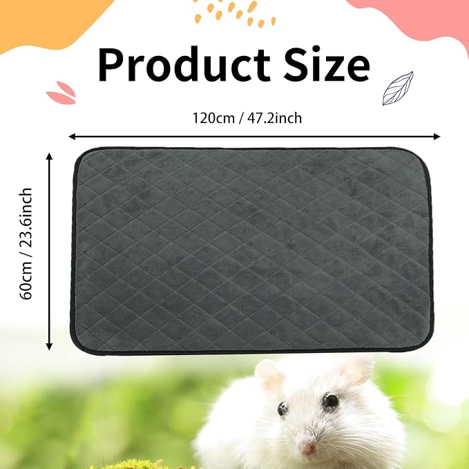 2 Packs Fleece Guinea Pig Cage Liner Washable, Waterproof & Anti Slip Guinea Pig Fleece Cage Liners Super Absorbent Reusable Guinea Pig Bedding Pee Pads Accessories