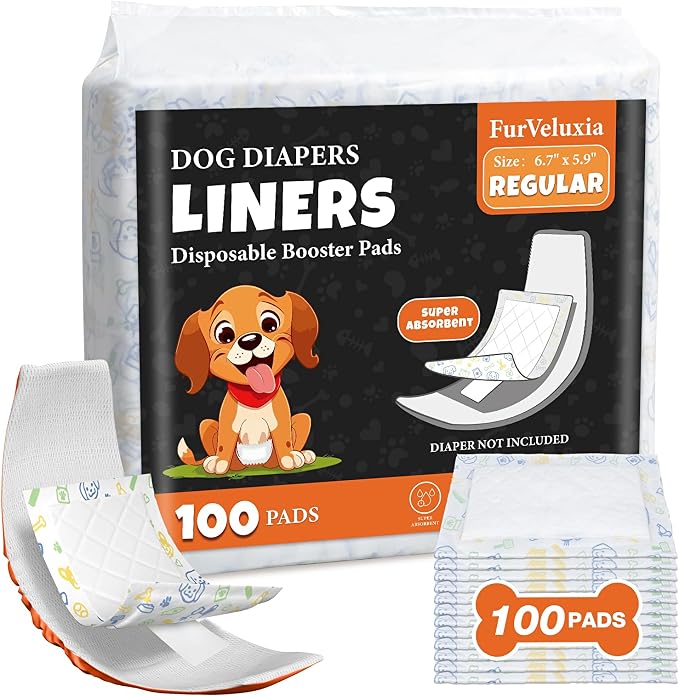 Dog Diaper Liners for Male and Female Dogs(160ct), Super Absorbent Disposable Dog Diaper Booster Pads Inserts fit Most Reusable and Washable Pet Belly Band, Wraps