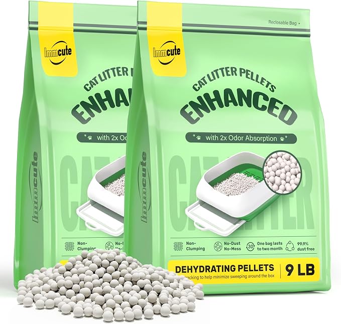 Enhanced Cat Litter Pellets 18 lbs, Long-Lasting Odor Control, Generic Litter Pellets Refills Exclusively for Dual-Layer Litter Box Systems, Zeolite, Non-climping