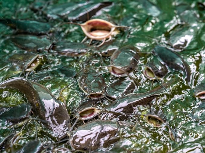 Evergreen Farm and Garden 50 lbs Catfish Food 32% Protein 4% Fat - Lake, Pond, or Aquarium Fish