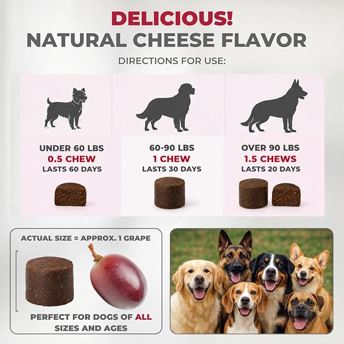 Mighty Petz MAX Cranberry for Dog UTI Treatment - MAX Strength Cranberry Supplement for Dogs + D-Mannose. Bladder Control for Dogs. Urinary Tract Care & Kidney Support Chews