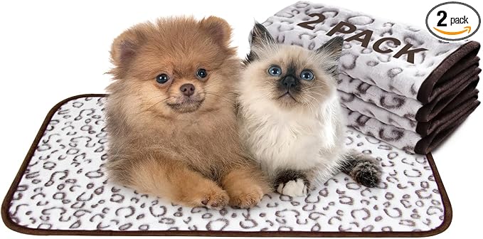 Qeils Reusable Puppy Pads, 2 Pack Washable Pee Pads for Dogs, Waterproof Non Slip Wee Wee pad, Absorbent and Leakproof Training Mats for Potty, Crate, Playpen, Bed, Sofa, 16"x 30"