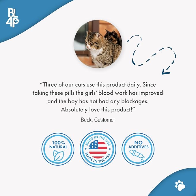 Cat UTI Remedy & Kidney Support for Cats, Natural Urinary Tract Infection and Cat Bladder Crystals Helps Flush Out Kidney Stones & Cat Allergy Relief & Immune Support, Relief for Seasonal Allergies