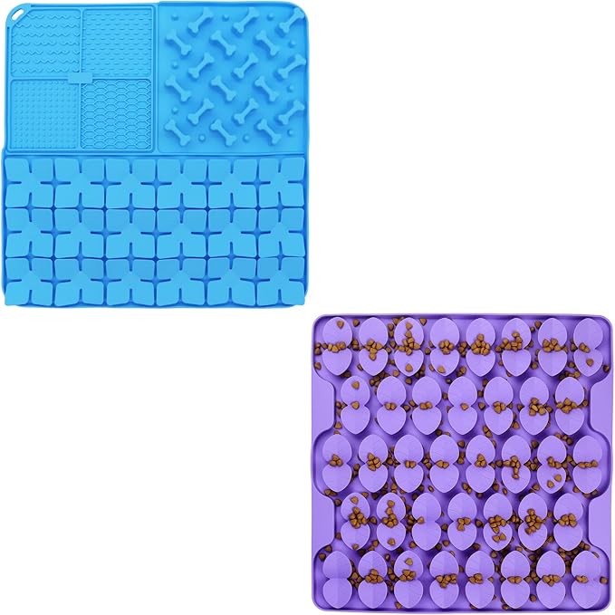 Silicone Snuffle Mat for Dog,Slow Feeder Lick Mat with Suction Cups for Slow Eating&Femont Silicone Snuffle Mat for Large Dogs