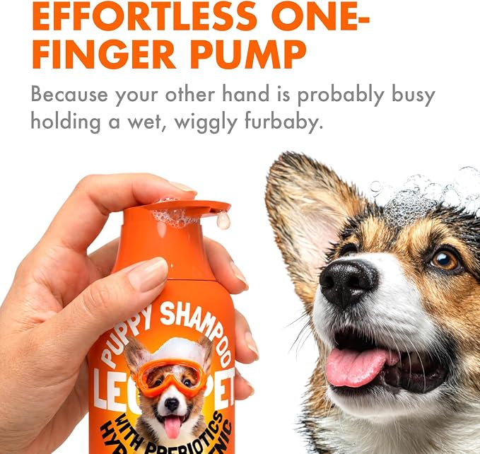 Puppy Shampoo and Conditioner Set Hypoallergenic, Tearless, pH Balanced Dog Shampoo for Puppies Oat Milk, Chamomile & Prebiotics Puppy Shampoo for Sensitive Skin Sulfate Free, Paraben Free 2×10 fl oz