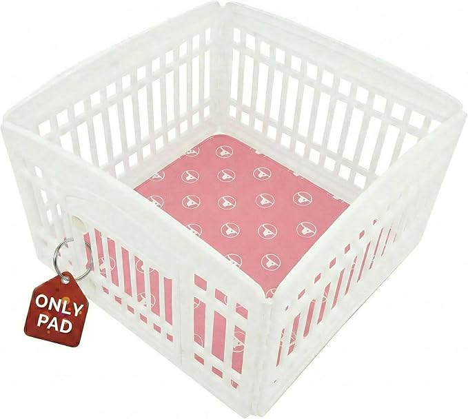 PJYuCien Non-Slip 36"x36" Pet Playpen Mat with 3-Layer Comfort, Reusable and Washable Training Crate Pad, Travel Mat and Sofa Protector for Puppies, Dogs, Cats, Rabbits, and Small Animals, Pink