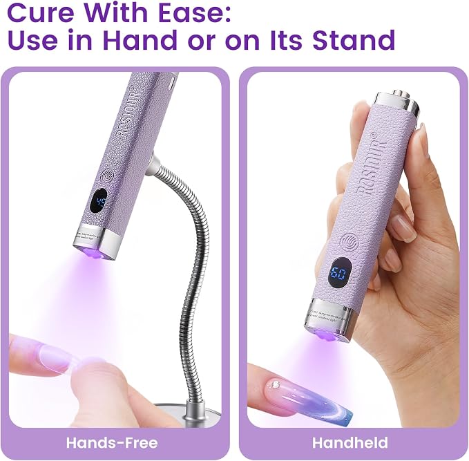 Handheld Mini UV Light for Nails: Flash Cure UV Led Nail Lamp with Cat Eye Magnet- Hand Held Fast Dry Single UV Lamp Pen with Auto Sensor for Manicure Home Salon (Purple)