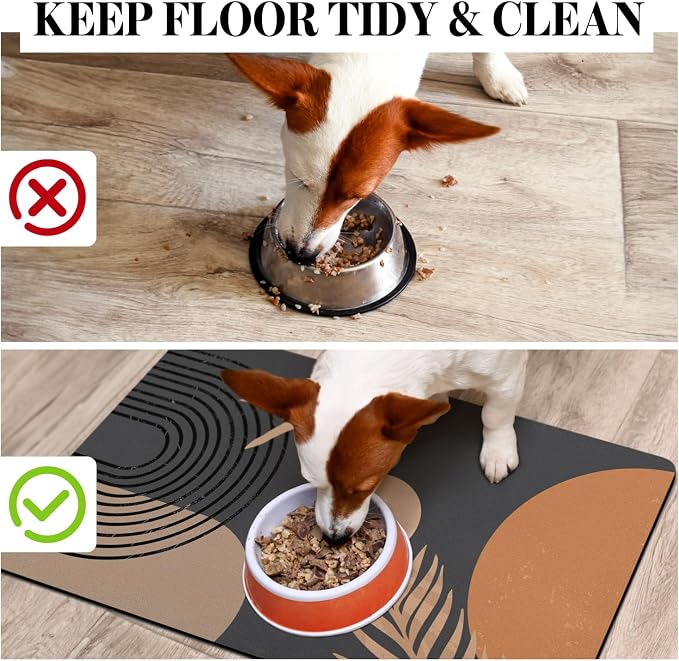 Dog Food Mats for Floors, Absorbent Dog Bowl Mat for Food and Water Dispenser, Quick Dry Cat Food Mat Pet Supplies