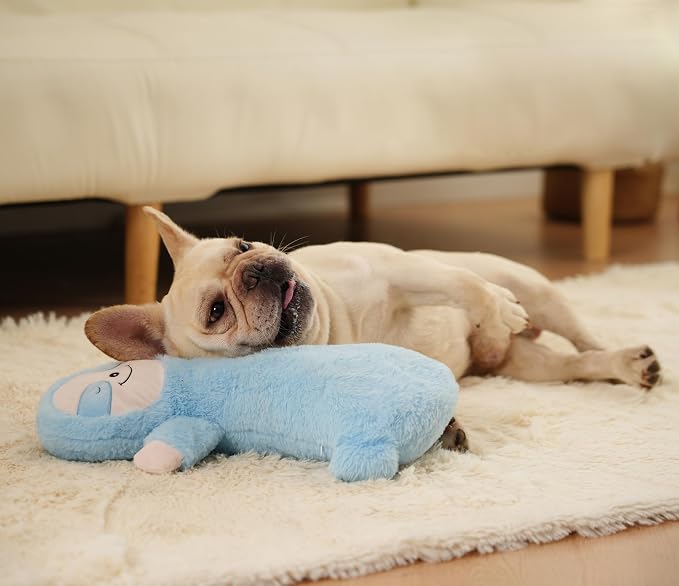 HushHarbor Puppy Heartbeat Toy Pillow, Anxiety Relief Sleep Aid, Sloth-Shaped Protects Neck Dog Plush Toys,Cat Neck Pillow & Pet Calming