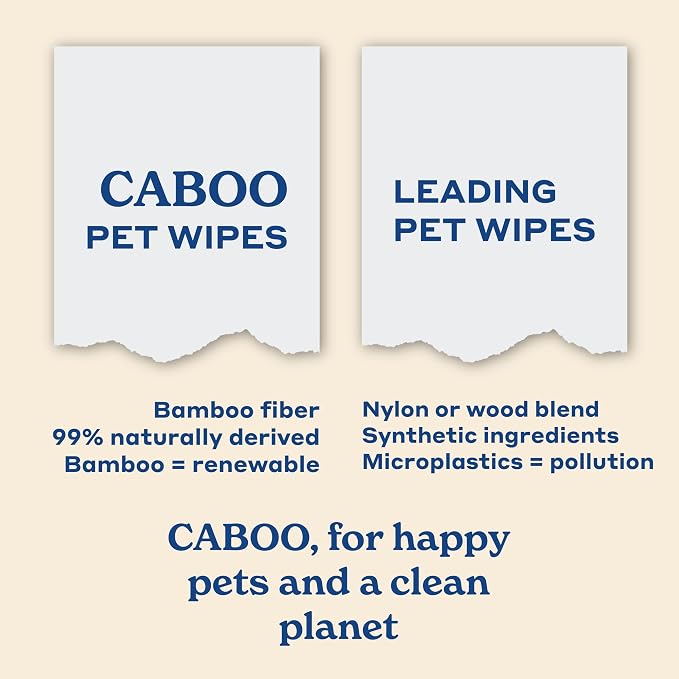 Caboo Baby Wipes 12 Pack + Pet Wipes 2 Pack Bundle - Natural Bamboo Based Paper Products - Sustainable Alternative to Plastics and Papers for Home, Travel, and Personal Care