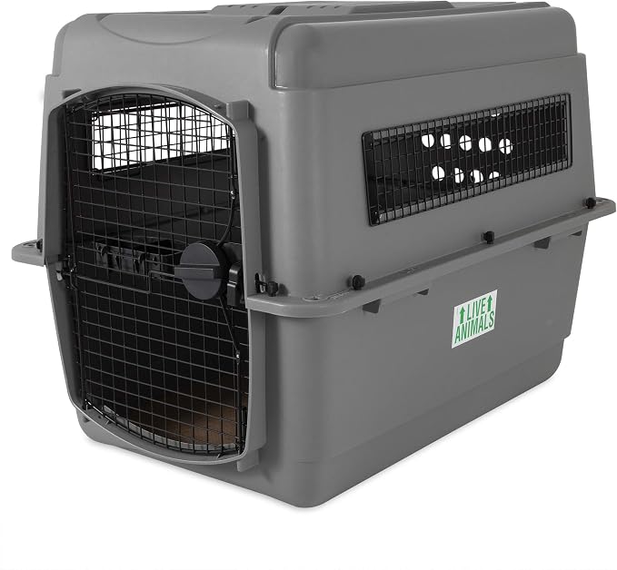 Petmate Sky Kennel for Pets 50-70 lbs (36 Inches) with Large Kennel Bowl Bundle - Airline Approved Travel Crate with External Refill Bowl