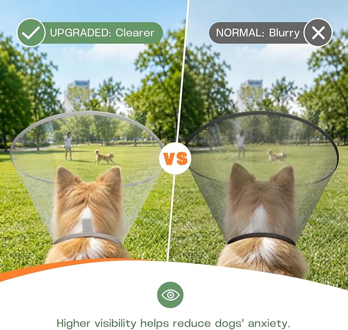 Dog Cone Collar to Stop Licking with Soft Liner, Comfortable Elizabeth Recovery Collar for Large Medium Dogs After Surgery, Pet Neck Head Cone Alternative,L