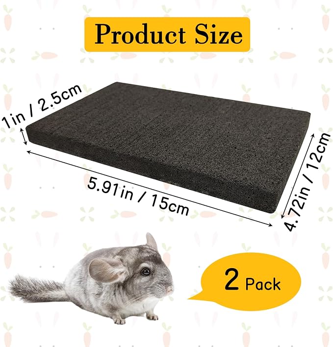 BNOSDM 2Pcs Black Rabbit Grinding Claw Pads 2Pack Bunny Scratch Foot Pads and Large Hamster Play Wooden Platform with Ladder Small Animal Standing Platform Mouse Squirrel Gerbil Guinea Pig