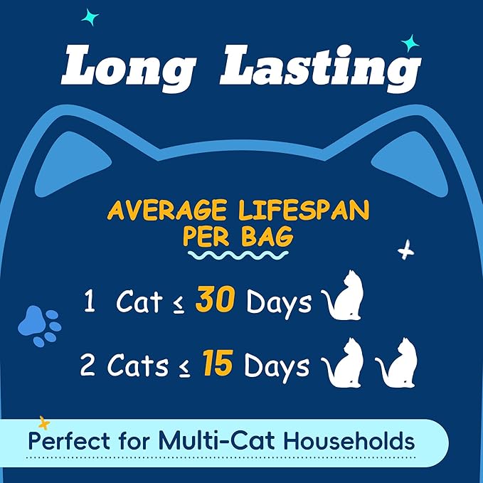 LMJP Crystal Cat Litter with Powerful Odor Control, Non-Clumping, Lasts Up to 2 Months, 8.6lb, Rapid Water Absorption, Unscented & Low Tracking Lightweight White Silica, 2 Pack of 4.3lb
