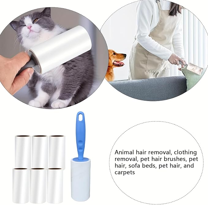 Extra Sticky Lint Roller Mega Value Set 900 Sheets for Pet Hair Removal and Clothes, Dog and Cat Lint Remover, 10 Pack