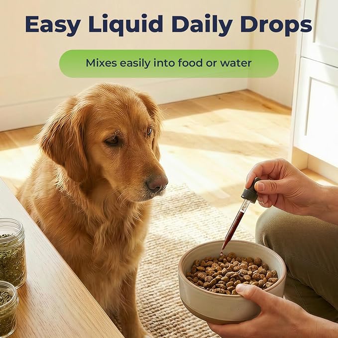 Chamomile for Dogs, Calming Drops for Dogs with Chamomile Extract, Supports Relaxed Behavior, Digestive Comfort & Daily Balance, Liquid Dog Supplement for Storms, Travel & Separation Stress, 2 fl oz