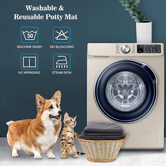 Washable Pee Pads for Dogs, 72" *72" Reusable Pee Pads Non-Slip Dog Pee Pads Heavy Absorbency Puppy Pee Pads Quick Dry Whelping Pads/Waterproof Puppy Training Pad for Playpen, Crate, Floor