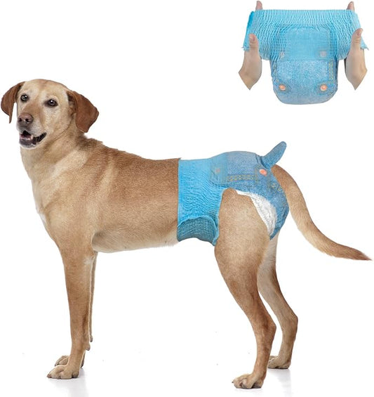Dono Dog Diapers Female for Large Dogs with Stretchy Waist, Disposable Full Wrap Puppy in Heat Period Diapers, 360° Leak-Proof Super Absorbent Doggie Small Medium