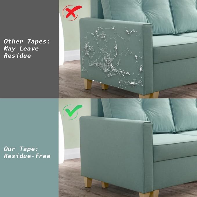 Anti Cat Scratch Furniture Protector, Transparent Self-Adhesive Couch Furniture Protectors from Cats Scratching Claws, Cat Scratch Couch Protector (13" X24FT)