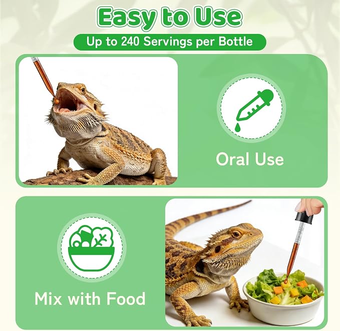 Herbal Supplement for Reptiles – Immune, Respiratory, Appetite & Digestion Support – For Bearded Dragon, Ball Python, Iguana & Tortoise – Alcohol-Free Liquid Drops with Black Seed Oil – 2 fl oz