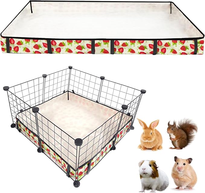 Guinea Pig Cage Liner，Washable Waterproof Oxford Cloth Cage Liners for Small Animals,Hamster Chinchilla Hedgehog Rabbit and Other Small Animals Not Include Cage(28x28 inches)