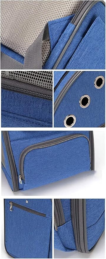 OLOTU Pet Backpack Collapsible Cat Backpack, Ventilated Design Cat Carrier, Outdoor Use Lightweight Portable Dog Backpack Carrier, Blue Spacious