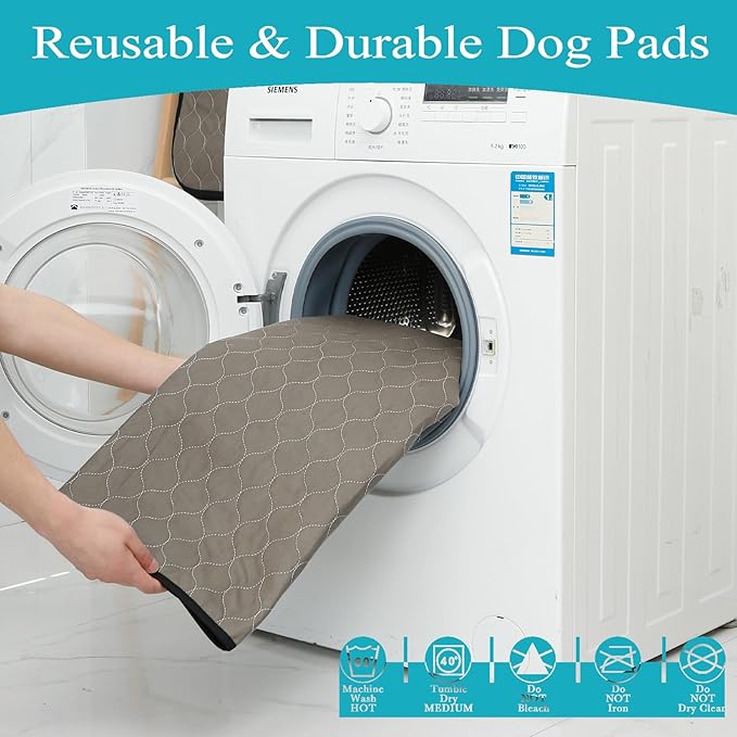 Bunlitent Washable Pee Pads for Dogs 72" x 72", 2 Pack, Reusable Puppy Pads, Dog Training Pads with Quick Dry, Large Anti-Slip Whelping Pad for Pet, Playpen, Incontinence, Housebreaking