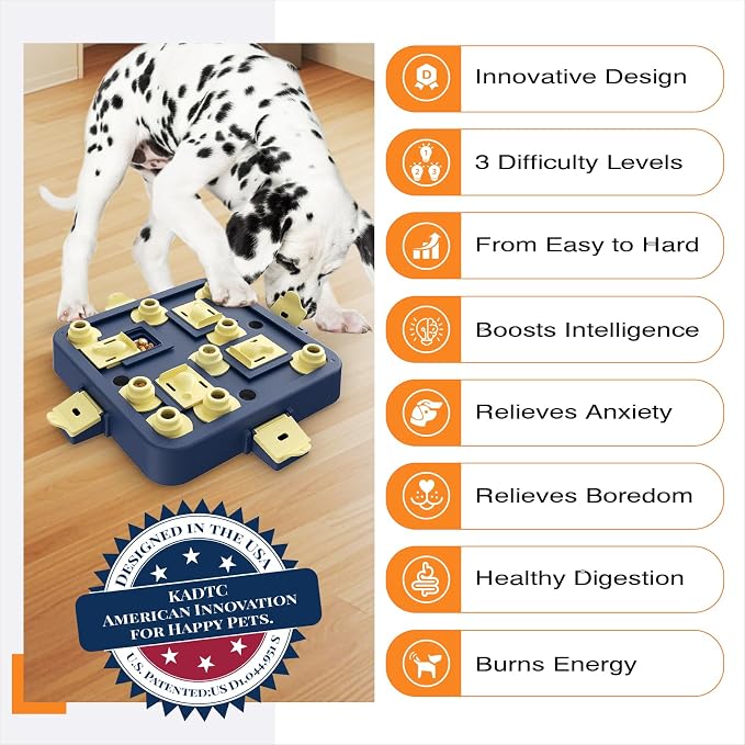 KADTC Interactive Dog Chess Puzzle Toy – 3-in-1 Treat Puzzles Game & Boredom Buster Puppy Enrichment Toys for Brain Stimulation (Small/Medium/Large Dogs)