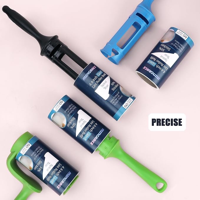 4.6 inch Giant Lint Roller Refills Only for Evercare Giant Lint Rollers and T Handle Pet Hair Roller, 50% More Pickup, 60 Sheets per Refill, 6 Pack, 360 Sheets Total