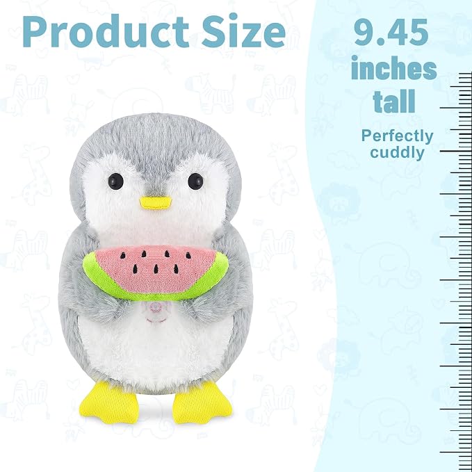 rytopt Breathing Stuffed Animal, Penguin Sloth, Simulated Breathing Sounds, 4 Gear Adjustment, Volume Control, with Music & Lights