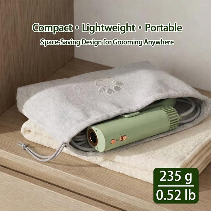 Neck Dryer for Pet Grooming 1400W High Velocity - Hands-Free Neck Band Pet Hair Blow Dryer, Low Noise Negative Ion Pet Grooming Dryer with 4 Heat/Cool Modes Quiet Neck Dryer for Dogs Cats Home & Salon