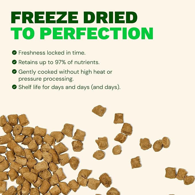 Get Joy Freeze-Dried Meal and Treats Bundle, Endurance 100% Beef Heart Dog Treats, 4 Ounce, and Gut Health Fresh Freeze Dried Raw Meal Dog Food, Beef Recipe, 32 Ounce