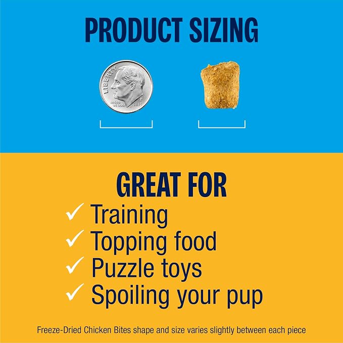 Muenster Freeze Dried Chicken Bites - Dog Food, Treat, Mixer or Topper (20oz) - Grain Free.