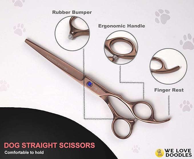 We Love Doodles Pin Brush for Dogs & Dog Grooming Scissors Kit