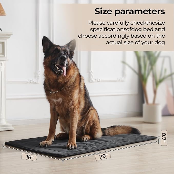 Chew Proof Dog Crate Pad - Indestructible Durable Dog Bed for Aggressive Chewers, Machine Washable & Waterproof Indoor Outdoor Tough Kennel Pad for Small Dogs (Small (18"x29"))