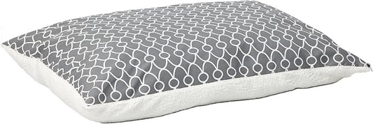 Quiet Time Teflon Gray Pillow Dog Bed 36x27, 27 x 36, Medium Dog Breed, Gray Geometric Pattern