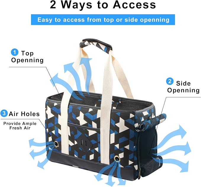 Pet Travel Carrier Purse Bag Small Puppy Dog Cat Kitten Carrier TSA Airline Approved